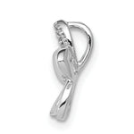 Load image into Gallery viewer, 14K White Gold Diamond Flower Chain Slide Pendant 1/20-Carat
