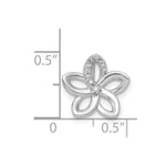 Load image into Gallery viewer, 14K White Gold Diamond Flower Chain Slide Pendant 1/20-Carat
