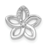 Load image into Gallery viewer, 14K White Gold Diamond Flower Chain Slide Pendant 1/20-Carat
