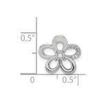 Load image into Gallery viewer, 14K White Gold .042-Carat Diamond Accent Flower Chain Slide Pendant
