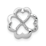 Load image into Gallery viewer, 14K White Gold Diamond Fancy Clover Chain Slide Pendant 1/15-Carat
