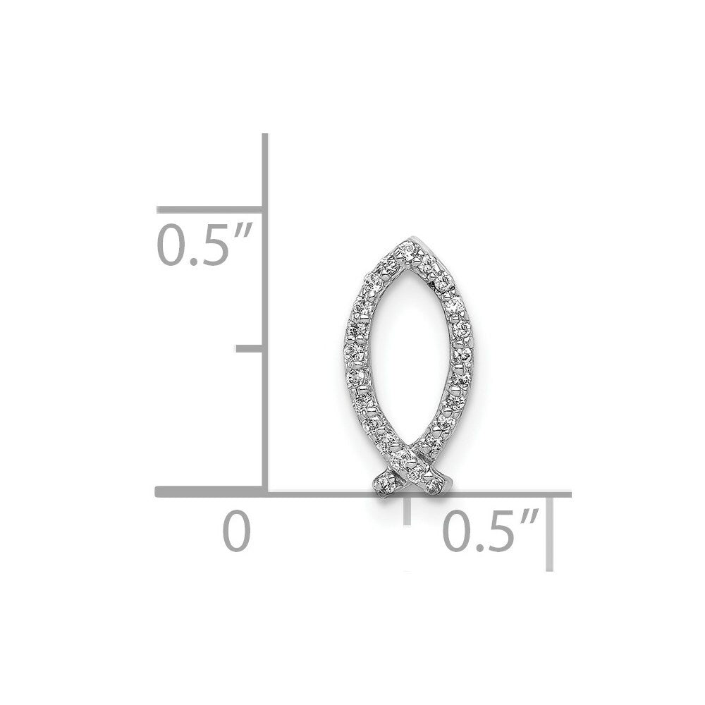 14K White Gold Diamond Pendant 1/12-Carat