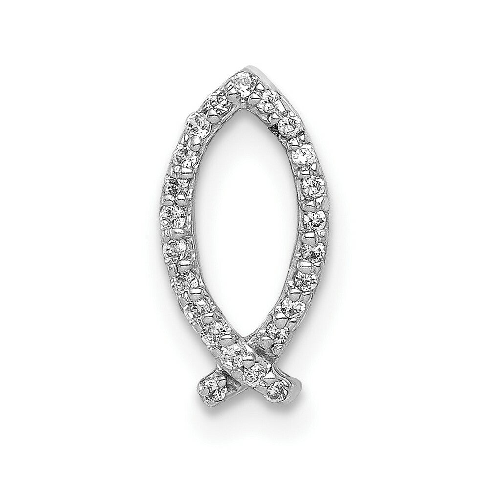 14K White Gold Diamond Pendant 1/12-Carat