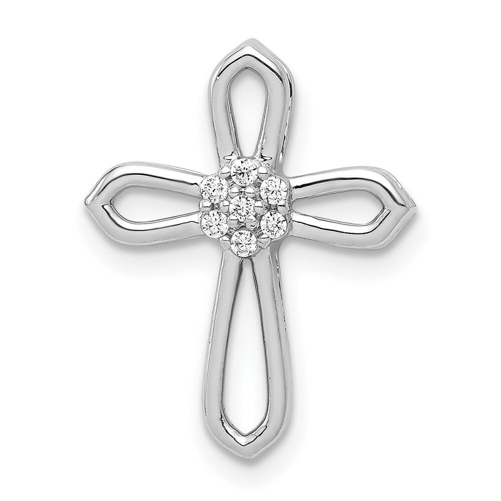 14K White Gold Diamond Pendant 1/20-Carat