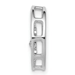 Load image into Gallery viewer, 14K White Gold .012-Carat Diamond Accent Fluer de Lis Round Slide Pendant
