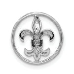 Load image into Gallery viewer, 14K White Gold .012-Carat Diamond Accent Fluer de Lis Round Slide Pendant
