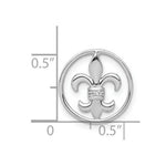 Load image into Gallery viewer, 14K White Gold .012-Carat Diamond Accent Fluer de Lis Round Slide Pendant
