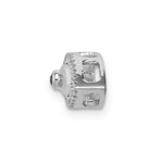Load image into Gallery viewer, 14K White Gold Diamond and Sapphire Evil Eye Chain Slide
