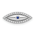 Load image into Gallery viewer, 14K White Gold Diamond and Sapphire Evil Eye Chain Slide
