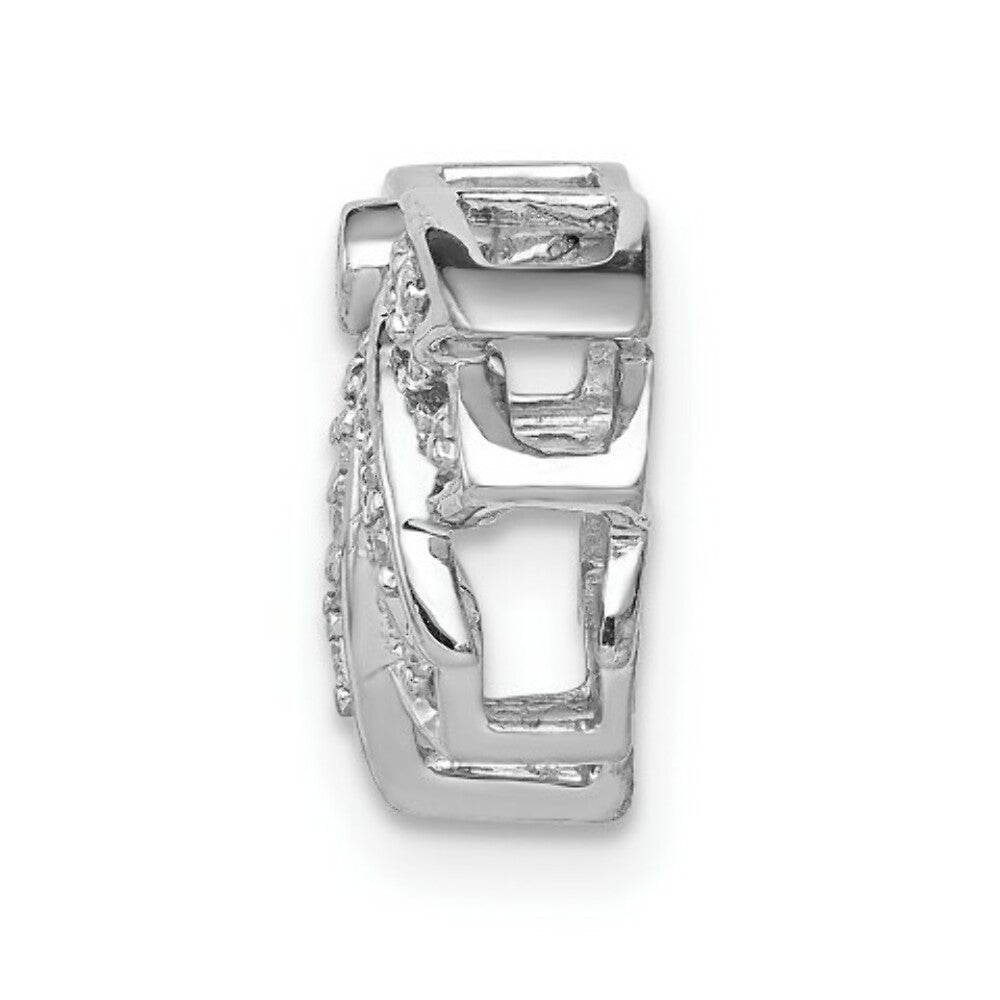 14K White Gold 1/5-Carat Diamond Lotus Flower Chain Slide