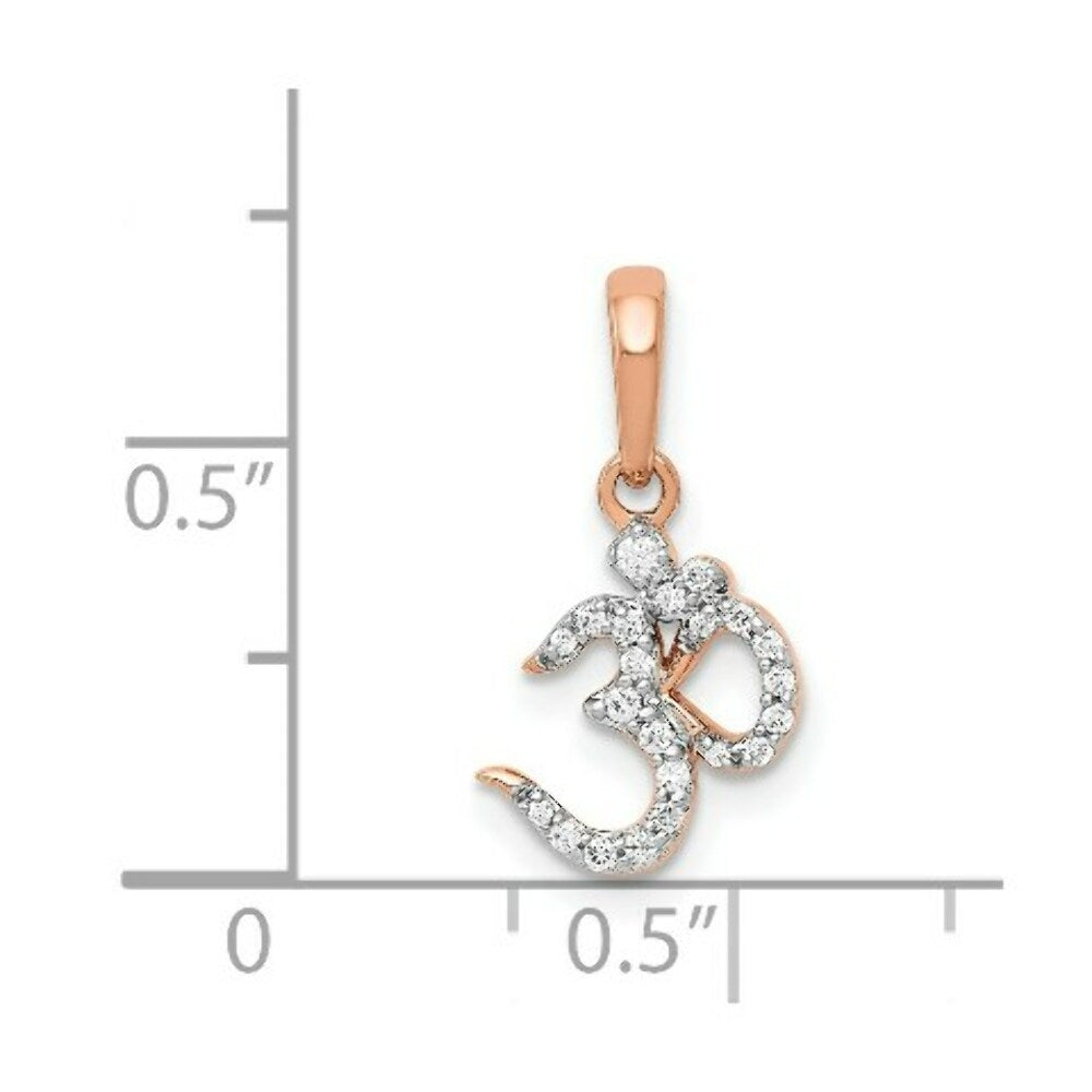 14K Rose Gold Diamond Om Pendant