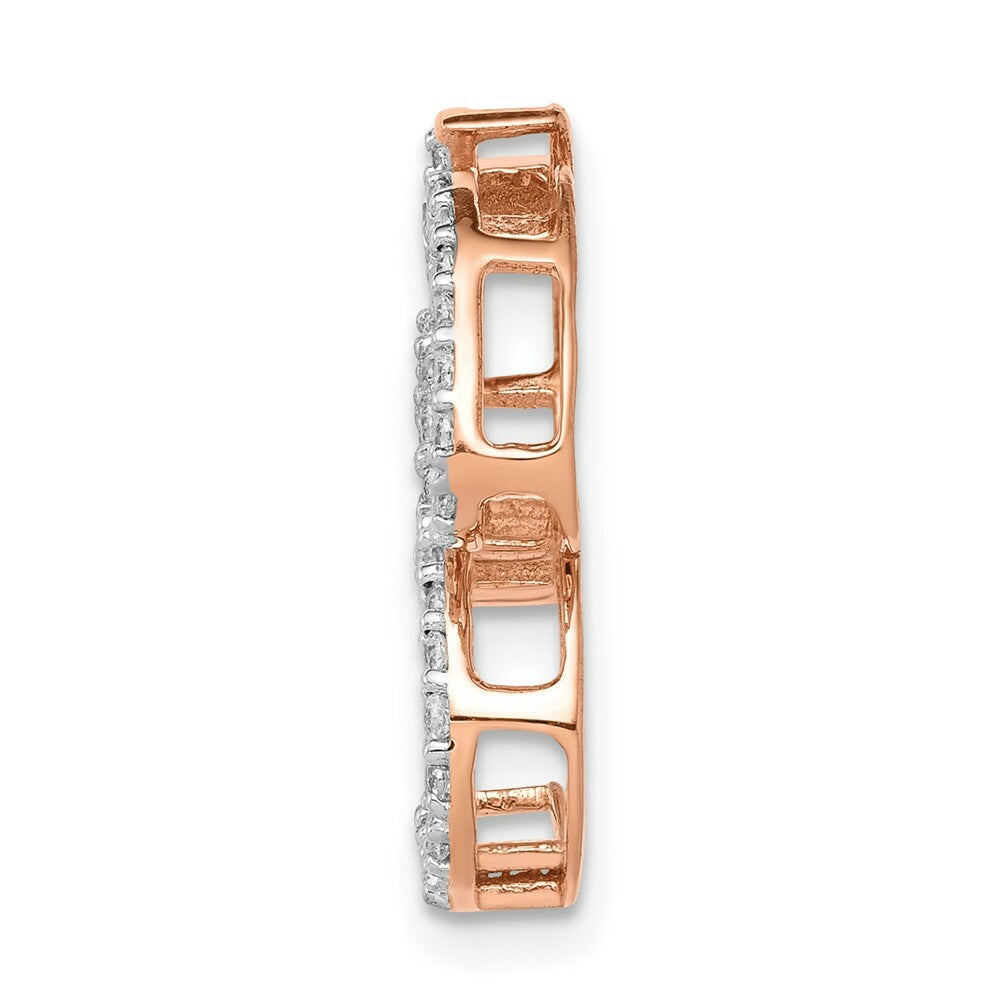 14K Rose Gold 1/3-Carat Diamond Om Chain Slide