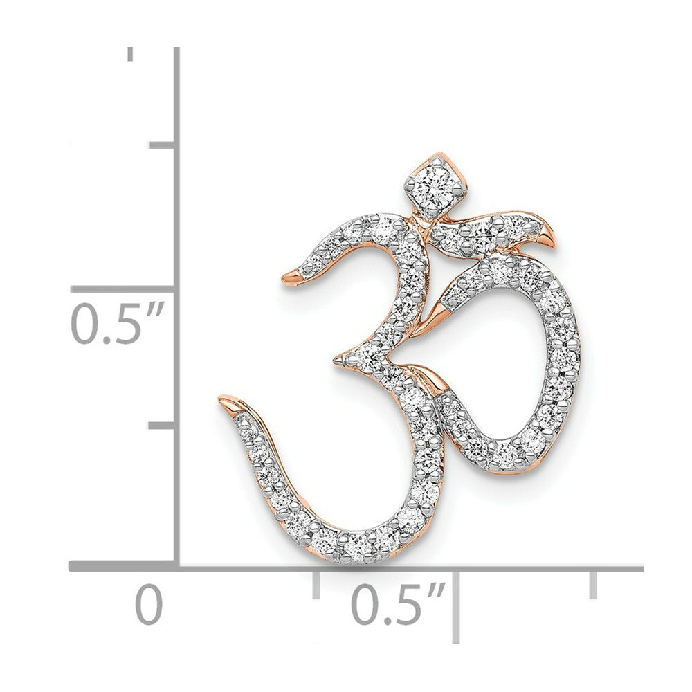 14K Rose Gold 1/3-Carat Diamond Om Chain Slide