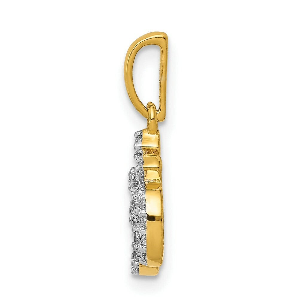 14K Yellow Gold 1/6-Carat Diamond Om Pendant