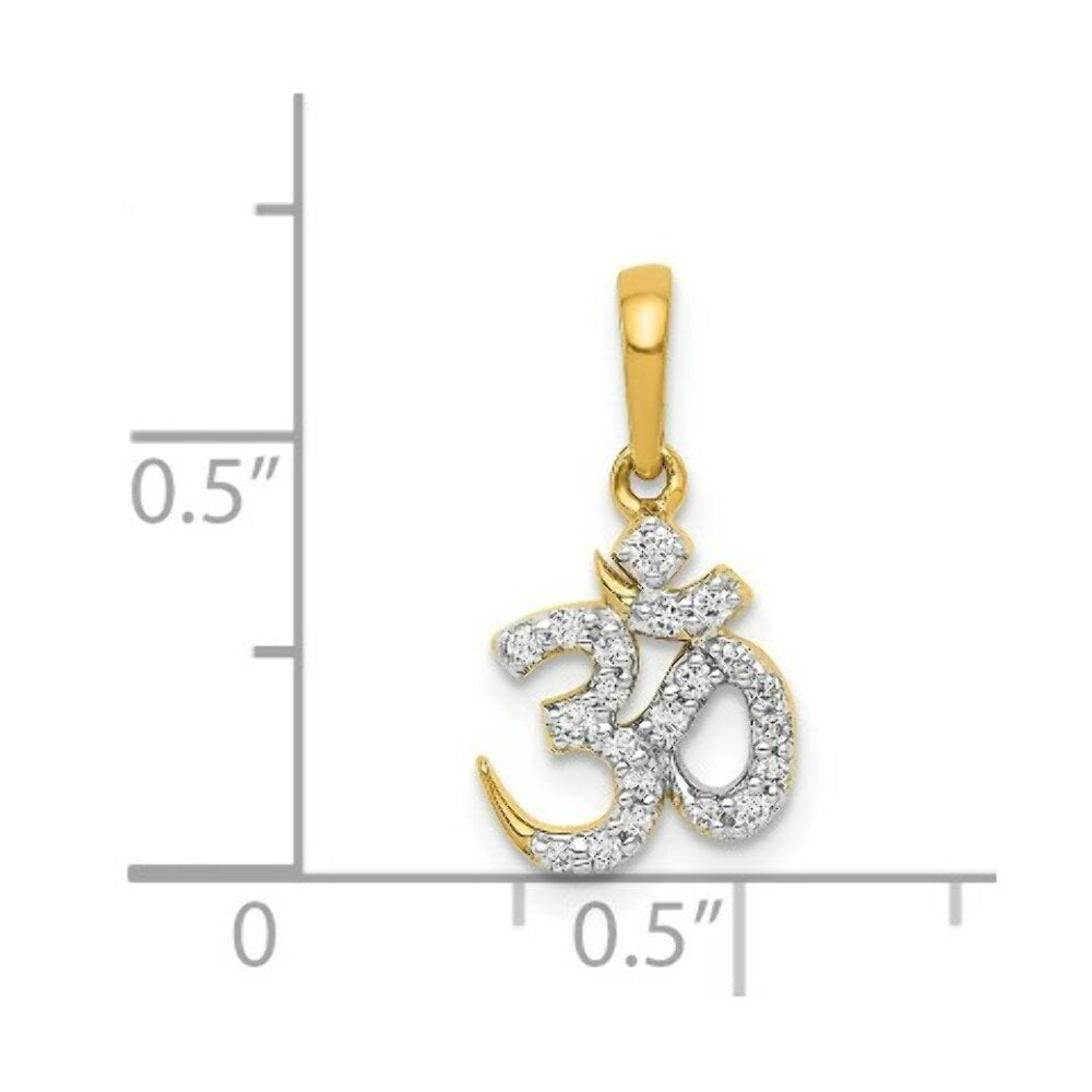 14K Yellow Gold 1/6-Carat Diamond Om Pendant