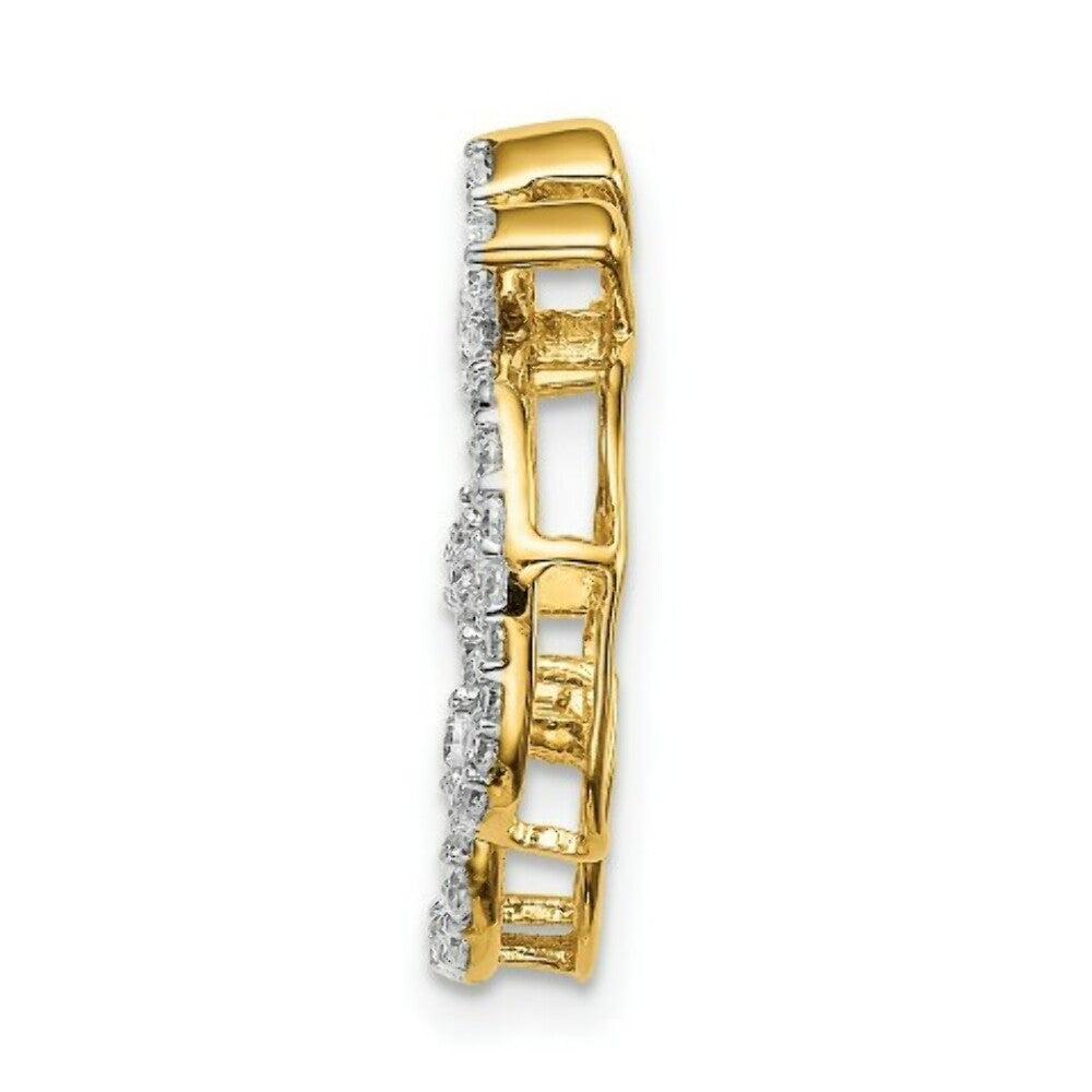 14K Yellow Gold 3/8-Carat Diamond Om Chain Slide