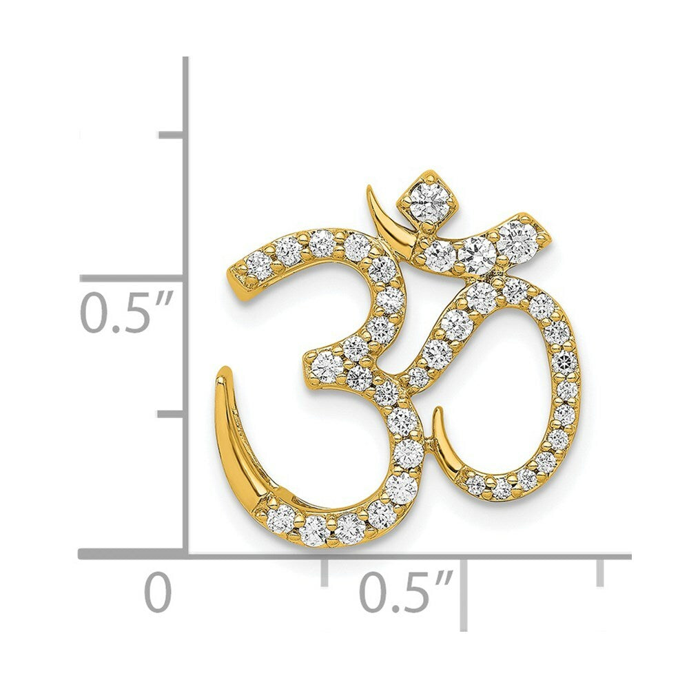 14K Yellow Gold 3/8-Carat Diamond Om Chain Slide
