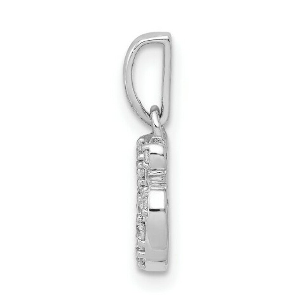 14K White Gold 1/10-Carat Diamond Om Symbol Pendant