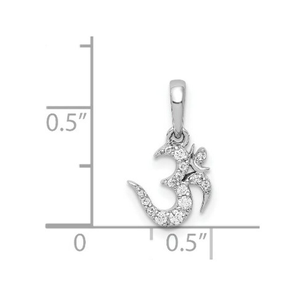 14K White Gold 1/10-Carat Diamond Om Symbol Pendant
