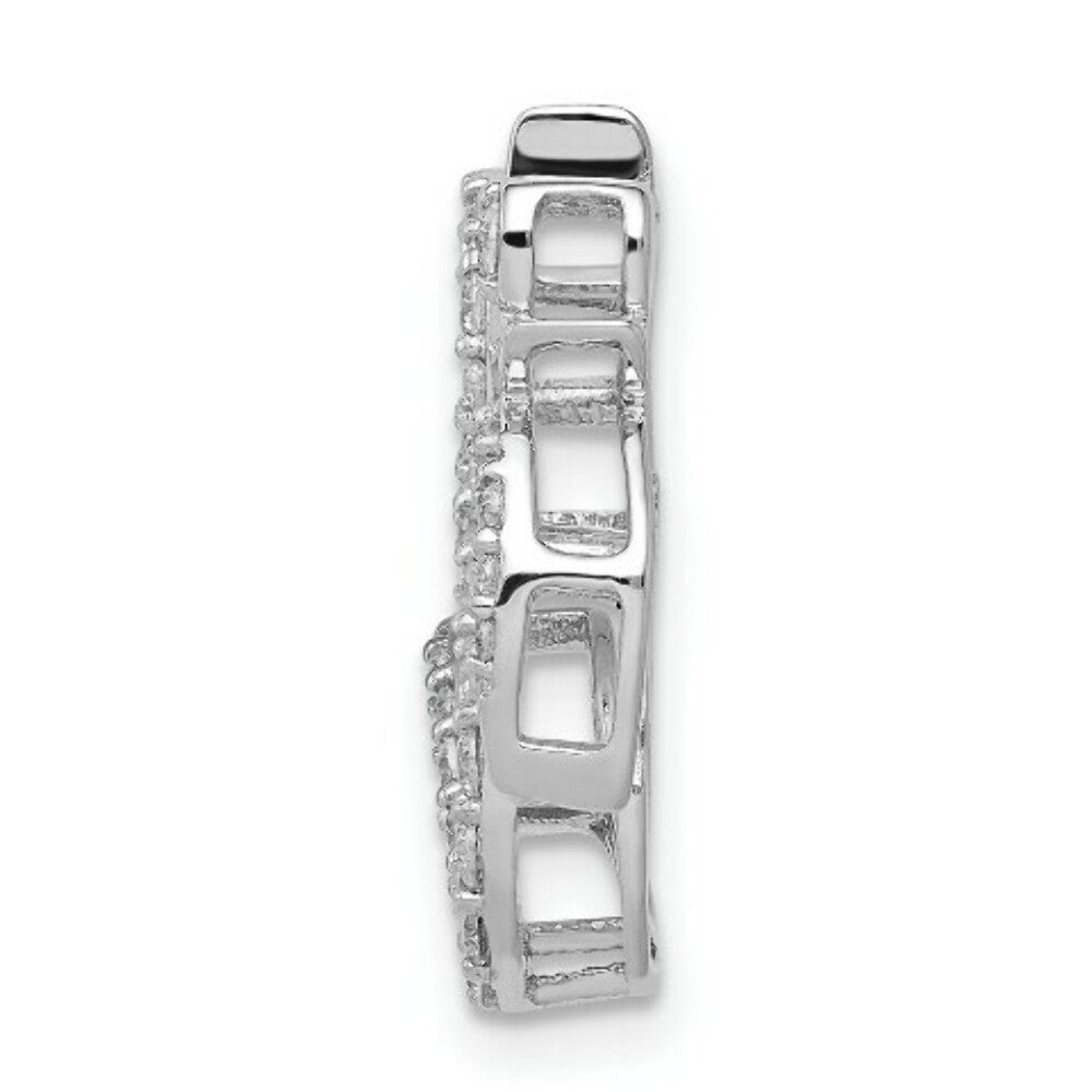 14K White Gold 3/8-Carat Diamond Om Symbol Chain Slide