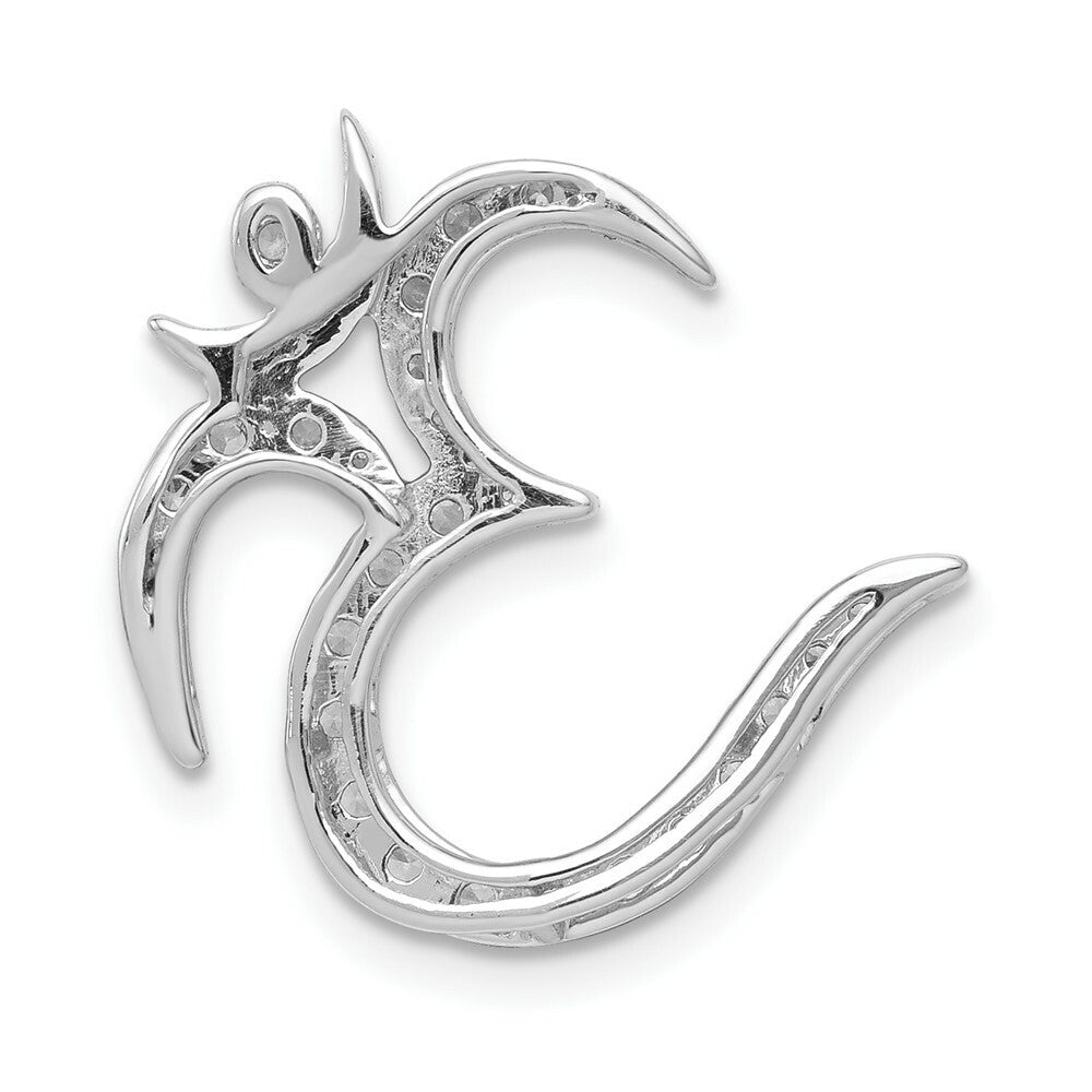 14K White Gold 3/8-Carat Diamond Om Symbol Chain Slide
