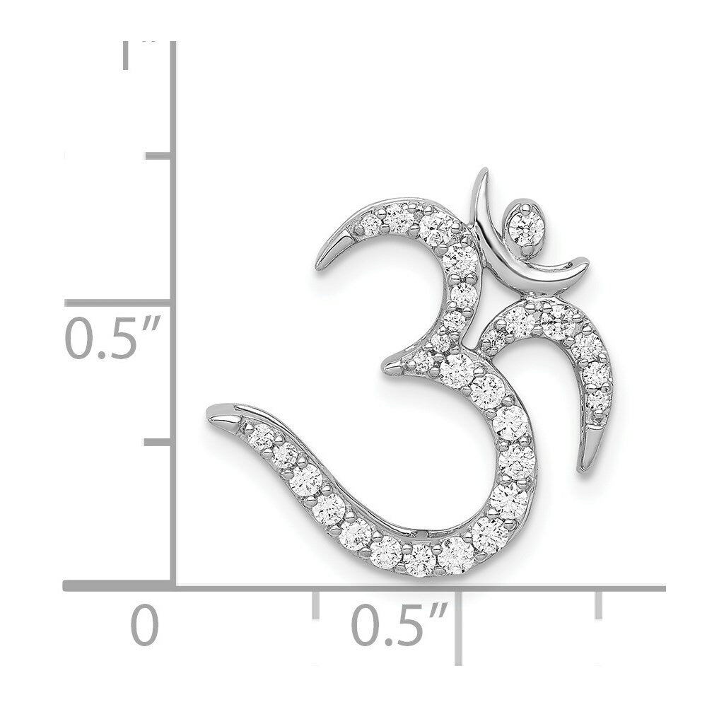 14K White Gold 3/8-Carat Diamond Om Symbol Chain Slide