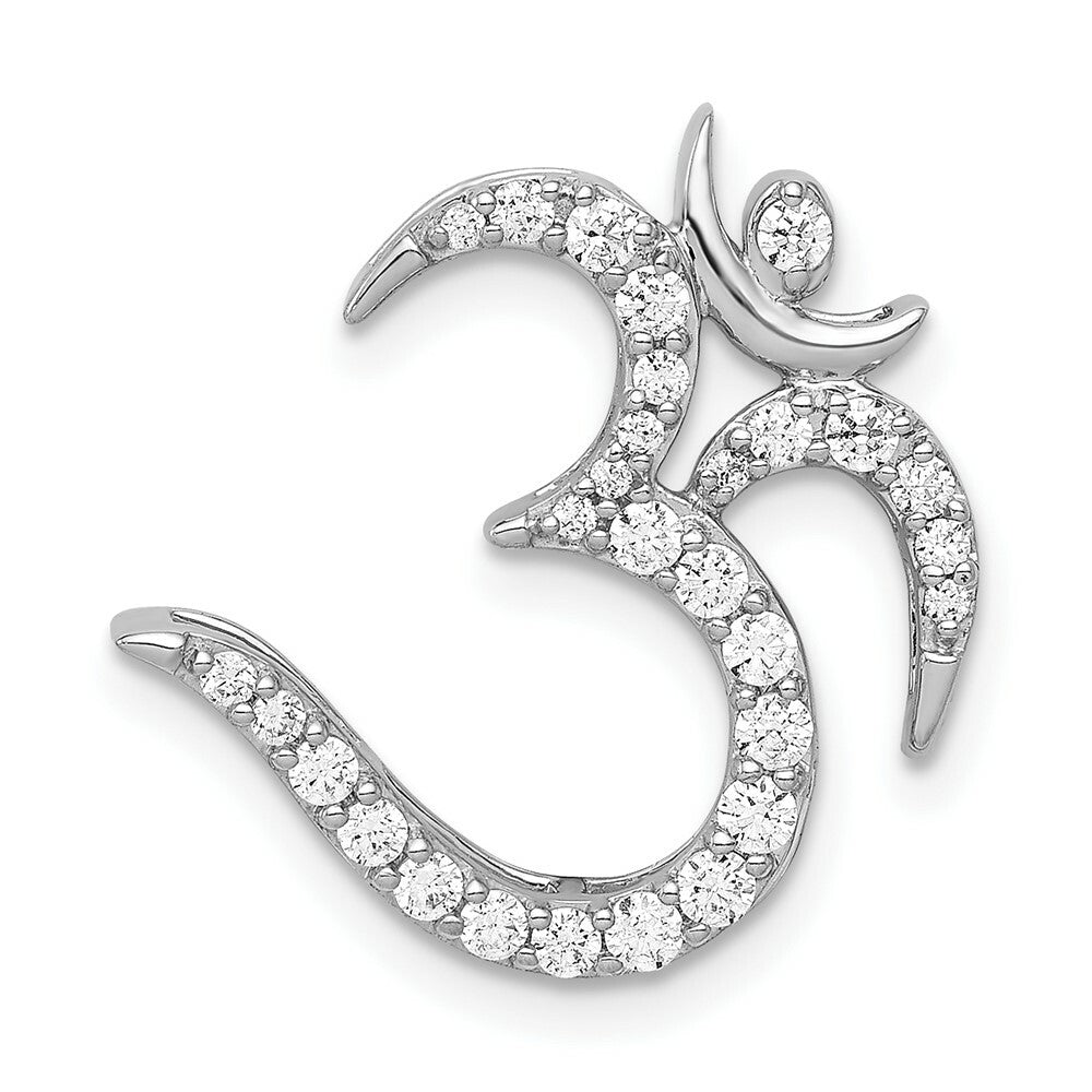 14K White Gold 3/8-Carat Diamond Om Symbol Chain Slide