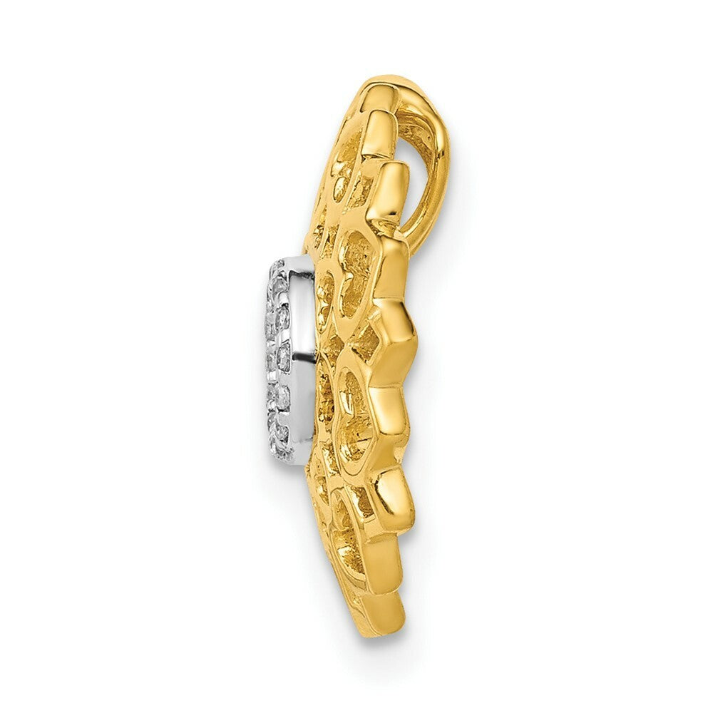 14K Yellow Gold .042-Carat Diamond Accent Pendant