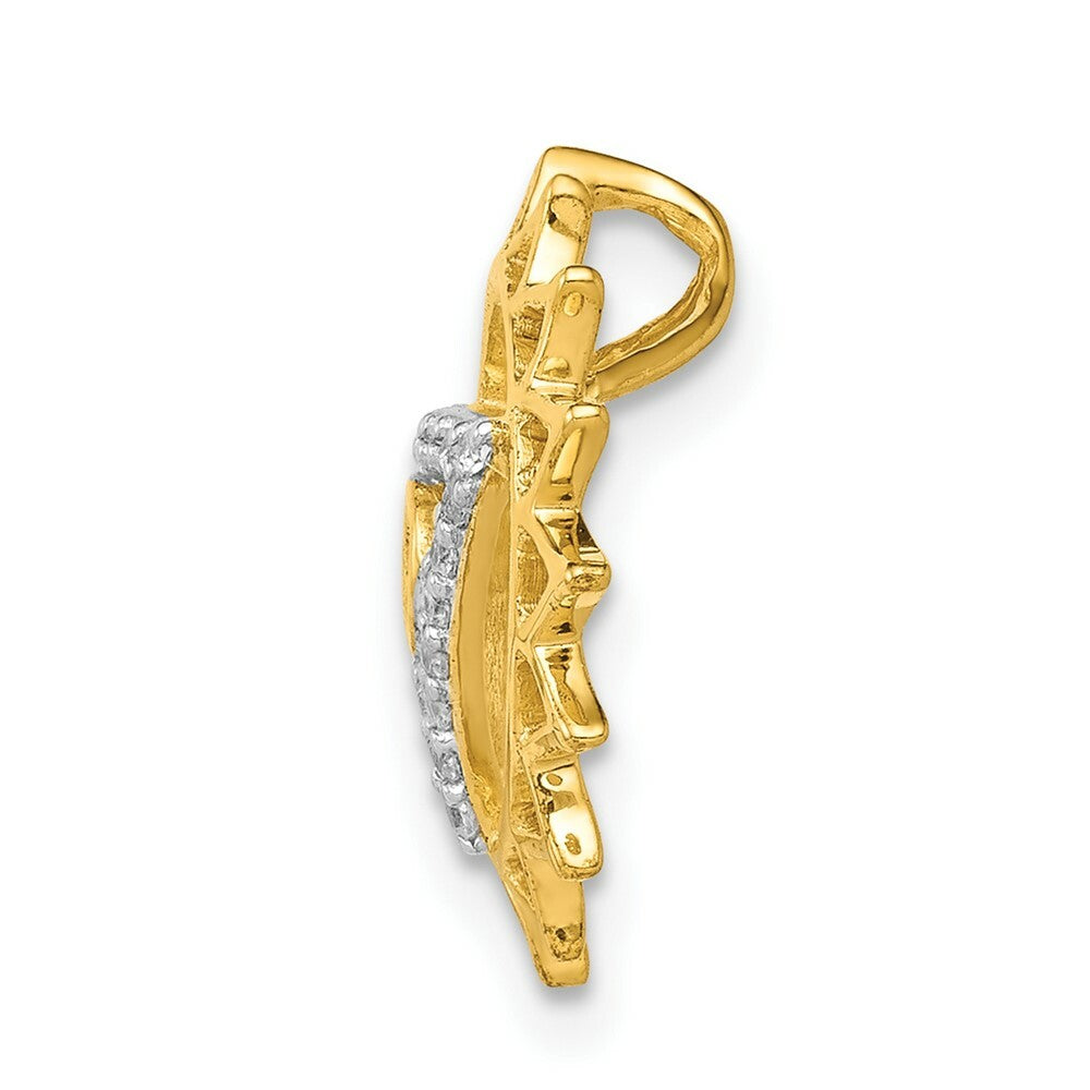 14K Yellow Gold 1/10-Carat Diamond Vishuddha/Throat Chakra Chain Slide