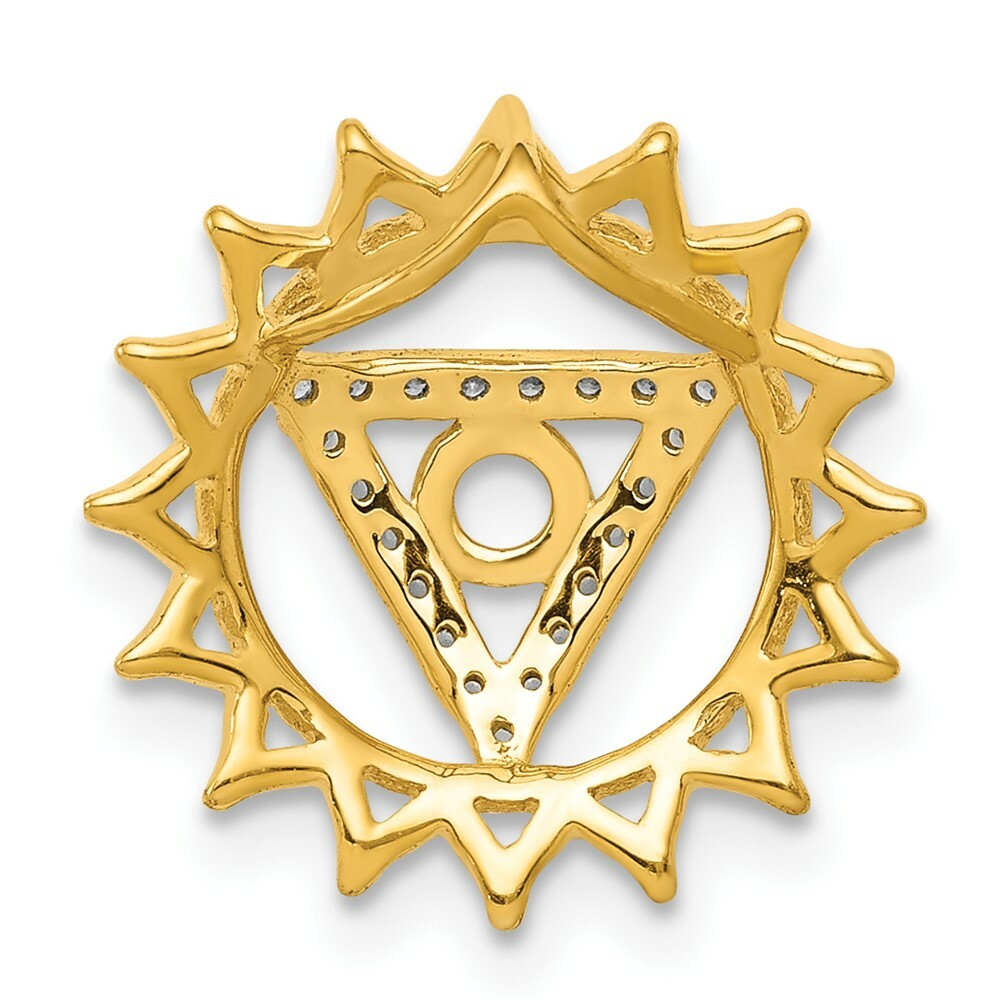 14K Yellow Gold 1/10-Carat Diamond Vishuddha/Throat Chakra Chain Slide