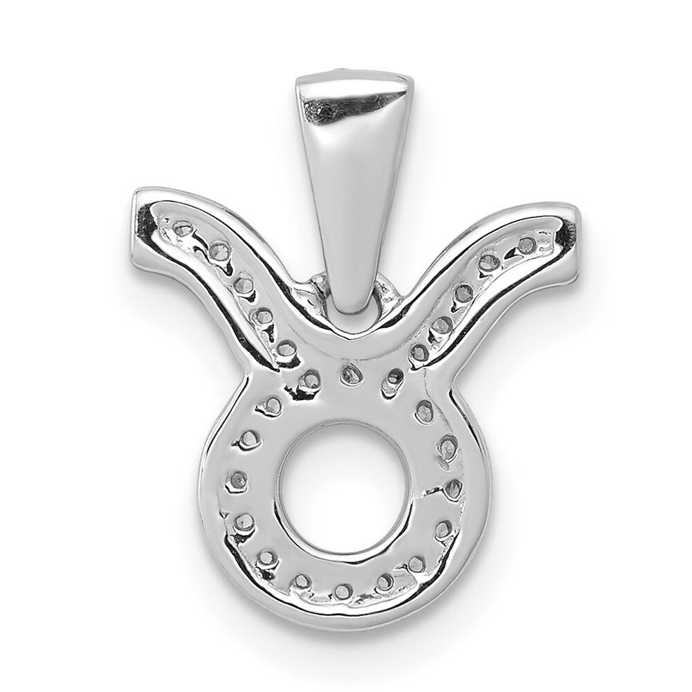 14K White Gold Diamond Taurus Pendant
