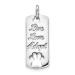Load image into Gallery viewer, 14K White Gold Live Love Adopt Pet Dog Cat Paw Pendant
