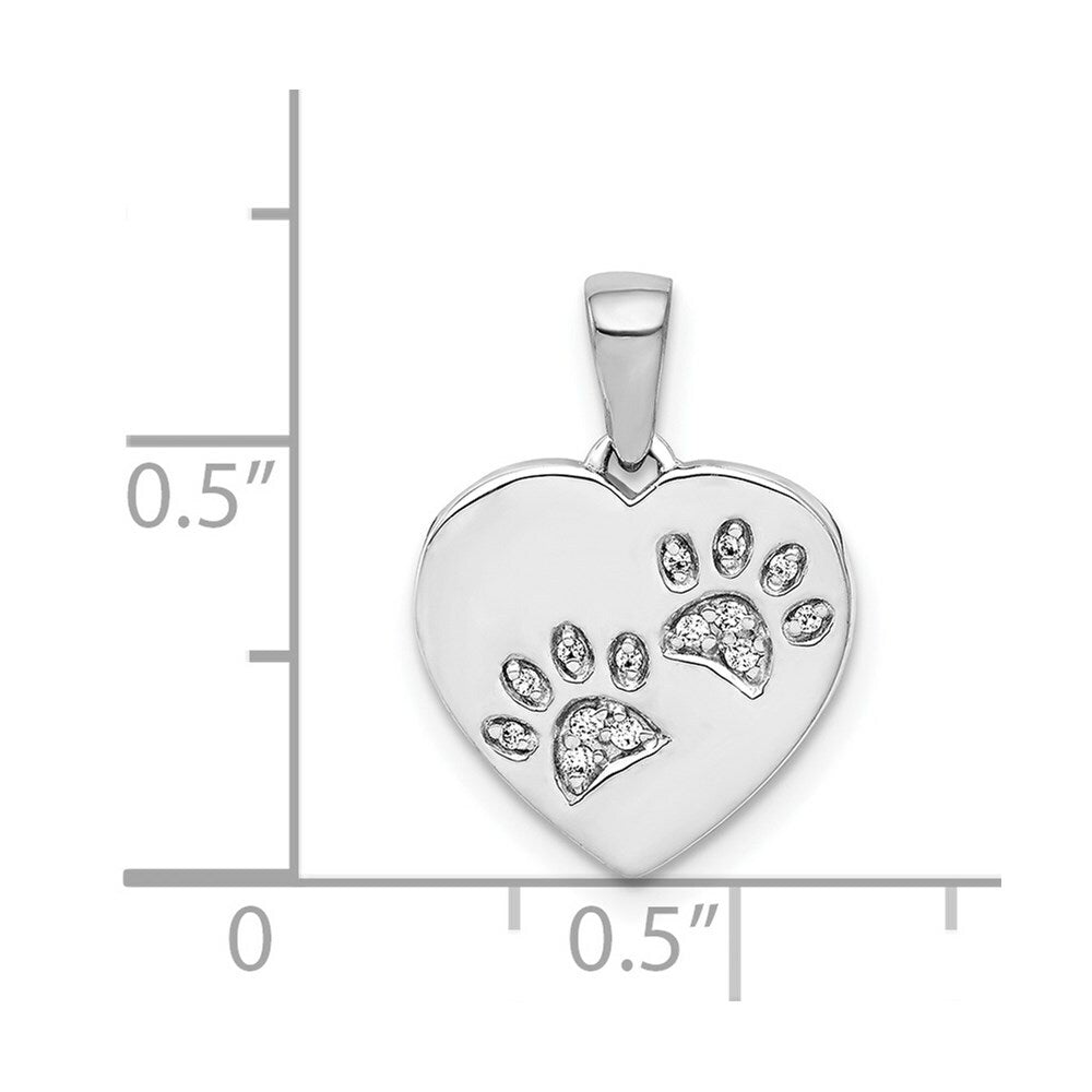 14K White Gold Diamond Pendant 1/20-Carat