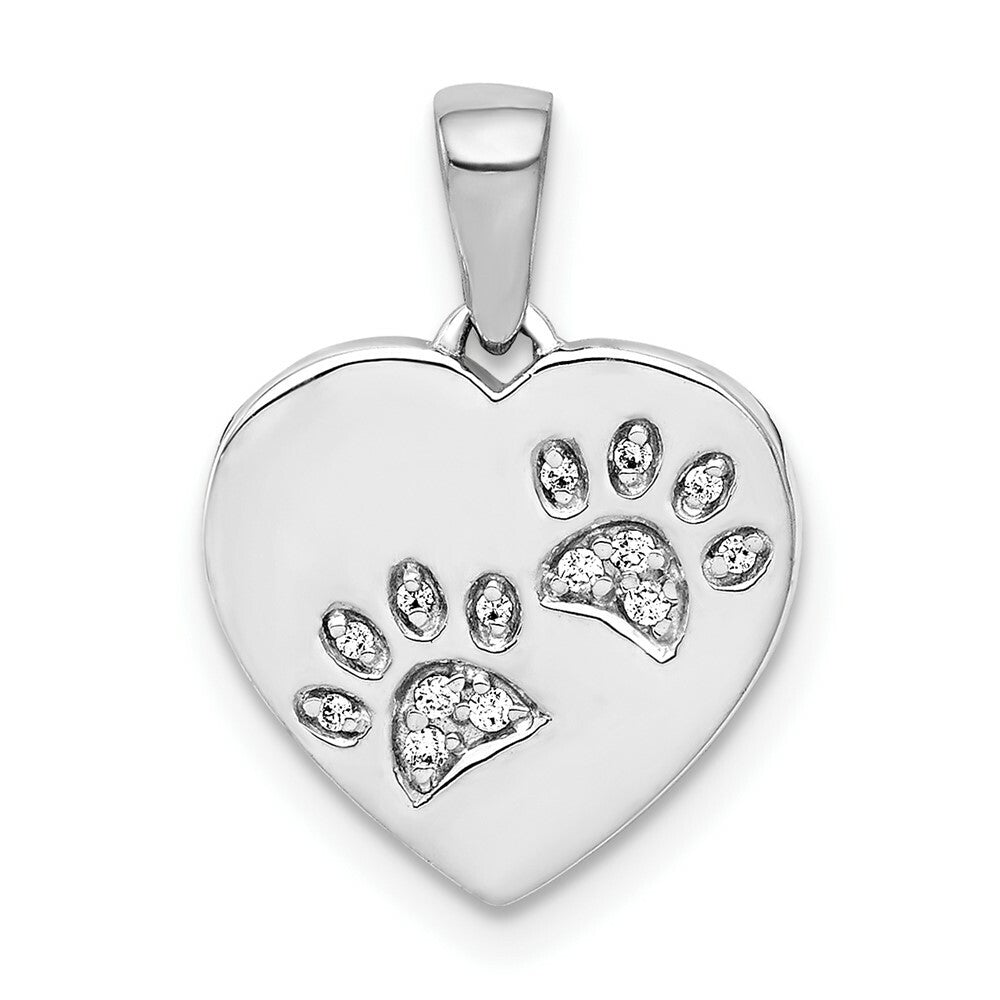 14K White Gold Diamond Pendant 1/20-Carat