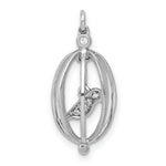 Load image into Gallery viewer, 14K White Gold .032-Carat Diamond Accent Bird in Cage Pendant
