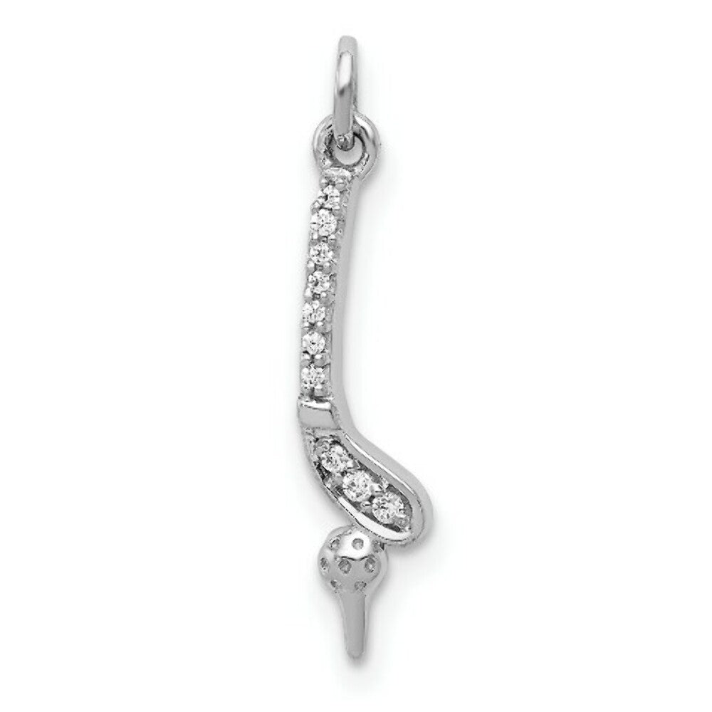 14K White Gold .038-Carat Diamond Accent Pendant