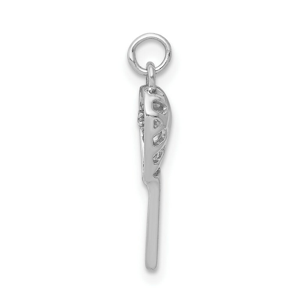 14K White Gold .02-Carat Diamond Accent Lacrosse Pendant