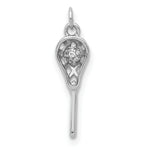 Load image into Gallery viewer, 14K White Gold .02-Carat Diamond Accent Lacrosse Pendant
