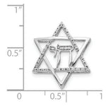 Load image into Gallery viewer, 14K White Gold 1/10-Carat Diamond Star of David with Chai Chain Slide
