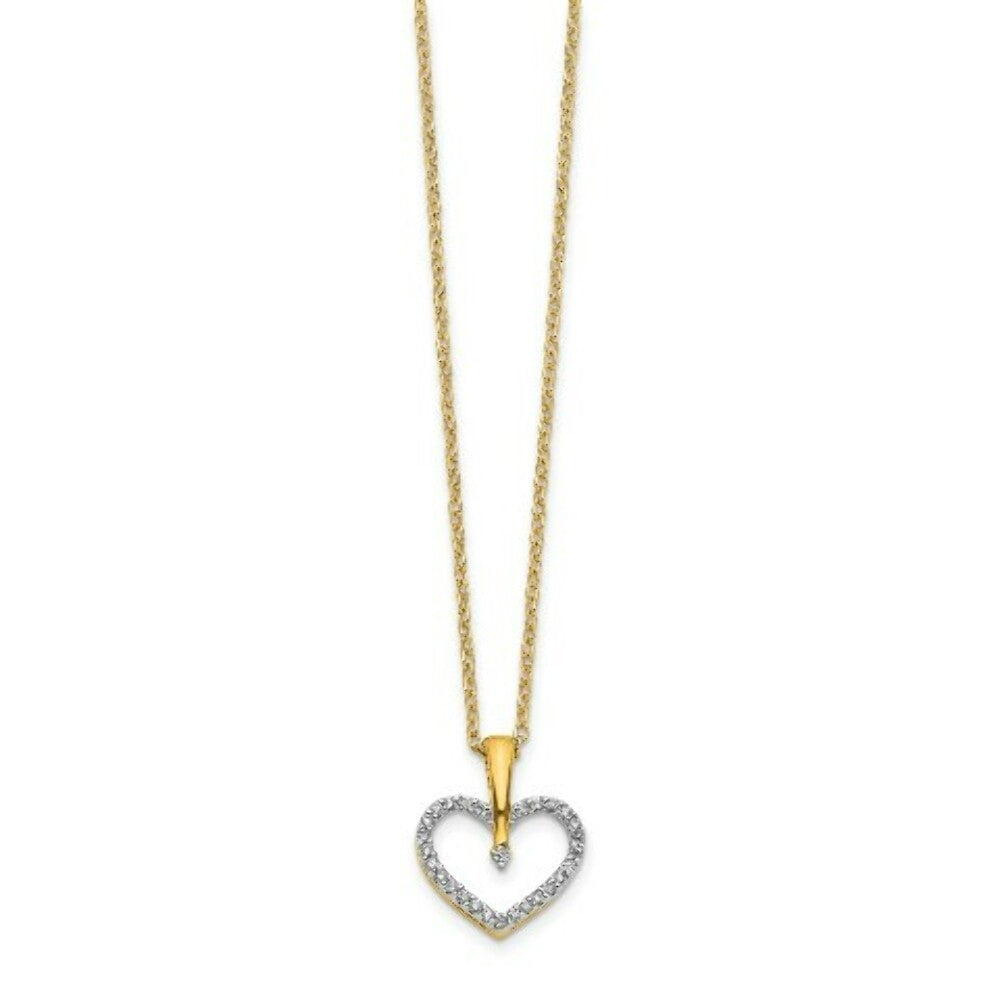 14K Yellow Gold Diamond Heart Pendant