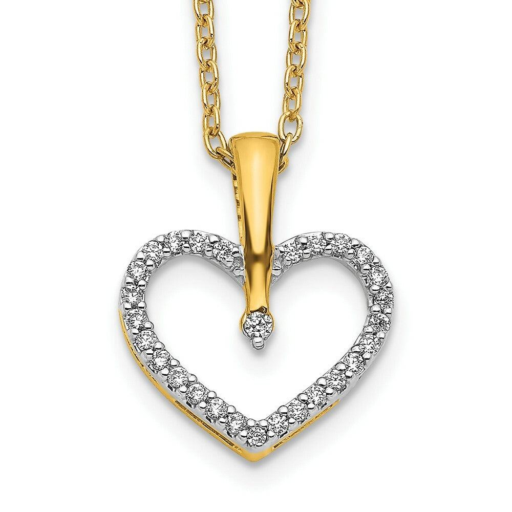 14K Yellow Gold Diamond Heart Pendant