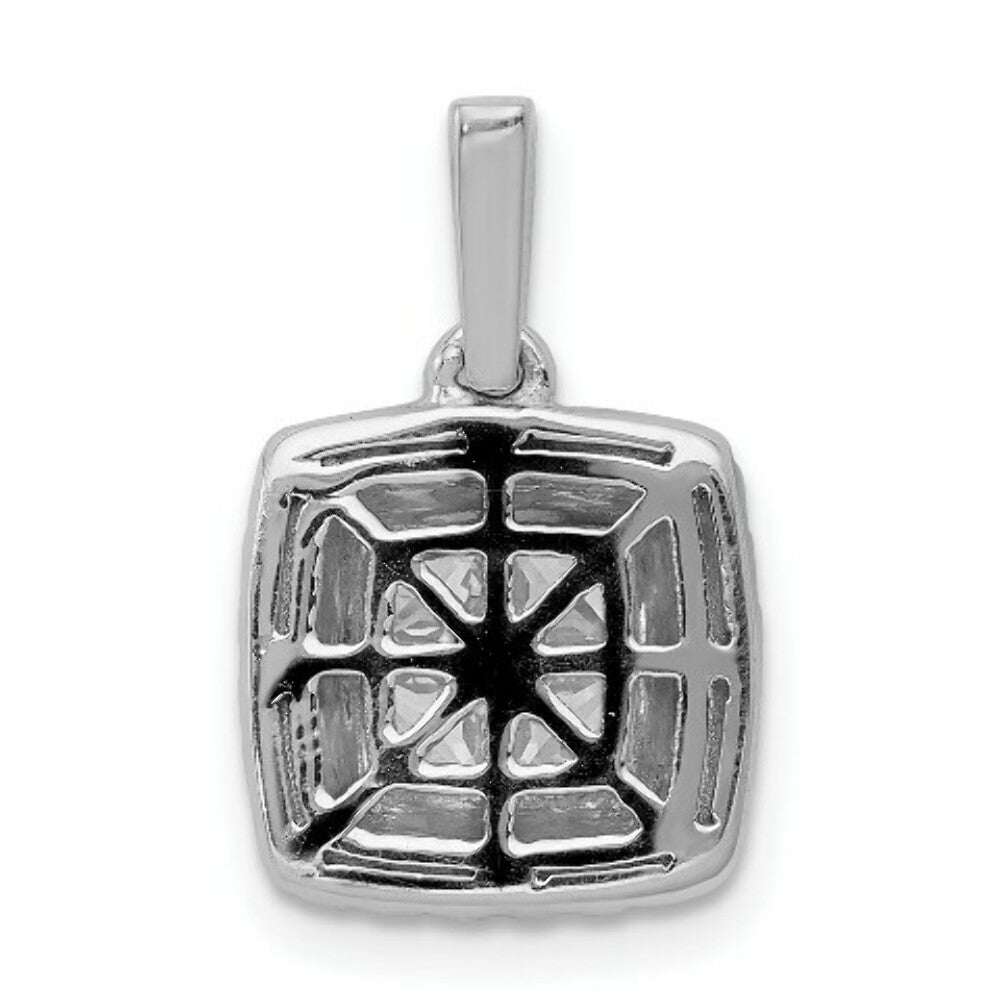 14K White Gold 1-Carat Diamond Square Cluster Pendant