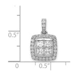 Load image into Gallery viewer, 14K White Gold 1-Carat Diamond Square Cluster Pendant
