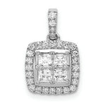 Load image into Gallery viewer, 14K White Gold 1-Carat Diamond Square Cluster Pendant
