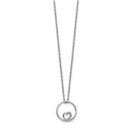Load image into Gallery viewer, 14K White Gold Circle and Heart .023-Carat Diamond Accent Pendant with Chain
