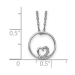 Load image into Gallery viewer, 14K White Gold Circle and Heart .023-Carat Diamond Accent Pendant with Chain
