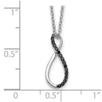 Load image into Gallery viewer, 14K White Gold Black Diamond Necklace 1/12-Carat
