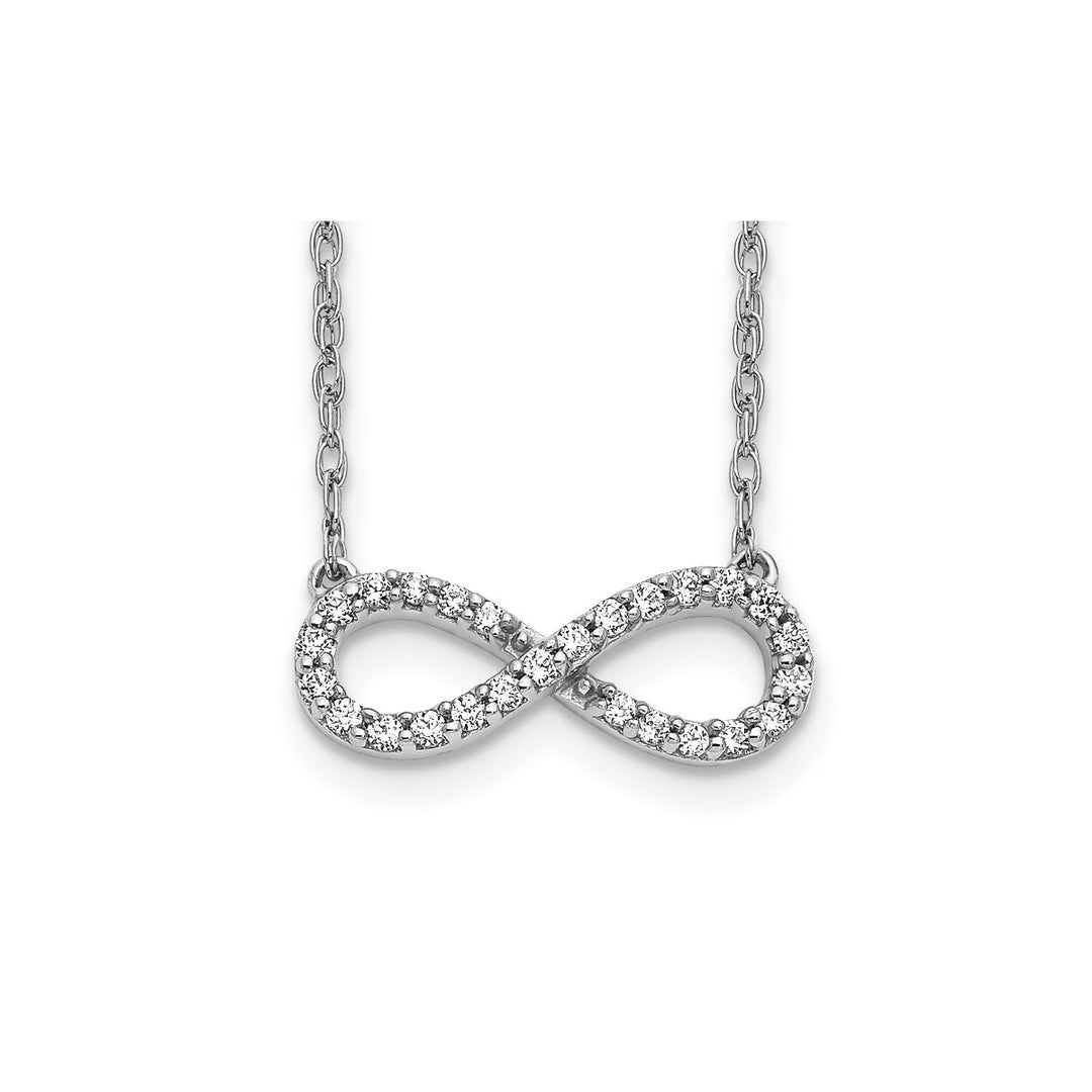 14K Yellow Gold Polished Diamond Infinity Symbol Necklace