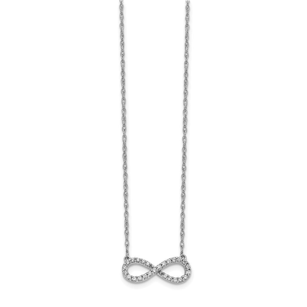 14K Yellow Gold Polished Diamond Infinity Symbol Necklace