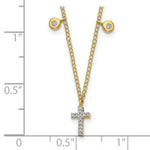 Load image into Gallery viewer, 14K Yellow Gold Diamond Cross Necklace 1/20-Carat

